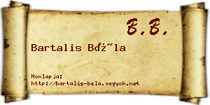 Bartalis Béla névjegykártya