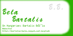 bela bartalis business card